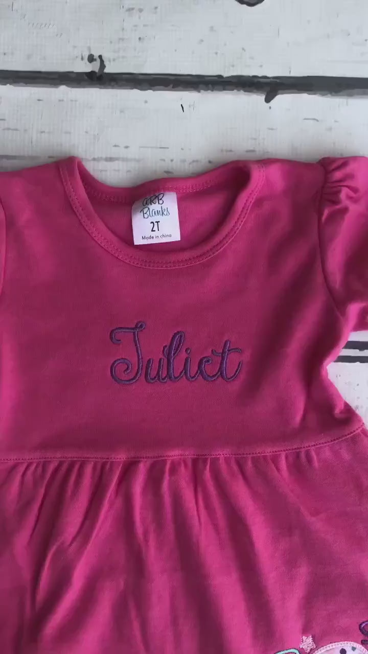 Girls Personalized Birthday Dress: Balloon Design, Custom Age