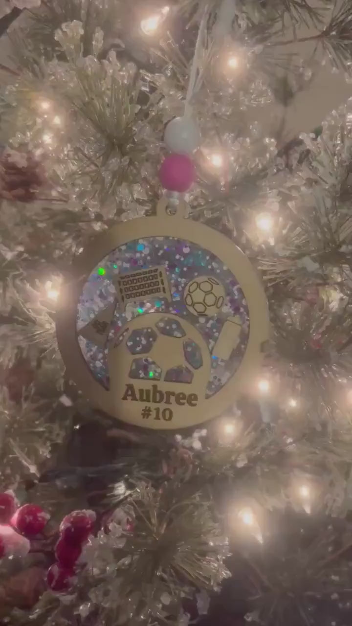 Soccer Ornament -  Wooden Hanging Christmas Tree Ornament - Soccer Lover - Soccer Gift - Personalized Soccer Ornament - Soccer Team Gift