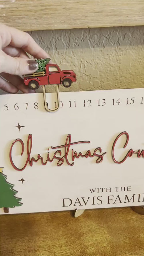 Christmas Countdown Sign - Red Truck Christmas Countdown - Farmhouse Christmas - Christmas Advent Calendar - Christmas Decor