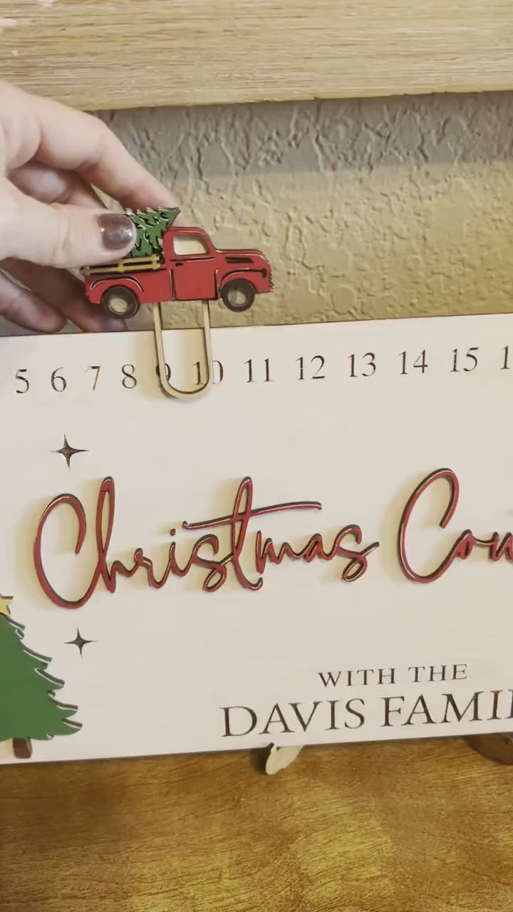 Christmas Countdown Sign - Red Truck Christmas Countdown - Farmhouse Christmas - Christmas Advent Calendar - Christmas Decor