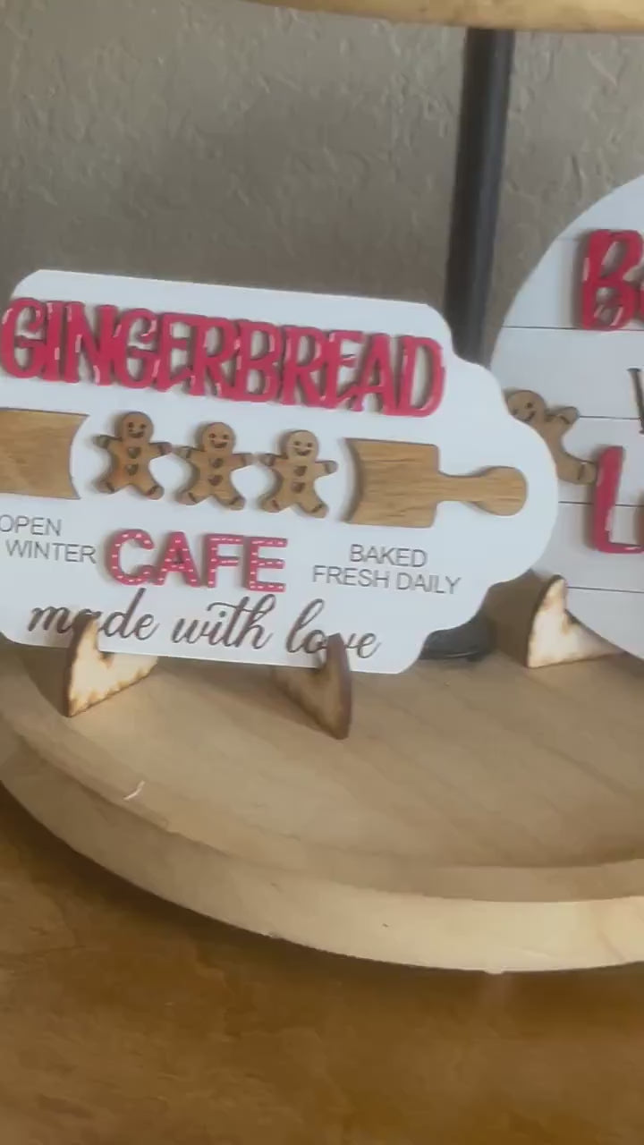 Gingerbread Tiered Tray Decor - Christmas Tiered Tray Signs - Gingerbread - Cookie Tester - Farmhouse Home Decor - 3D Signs