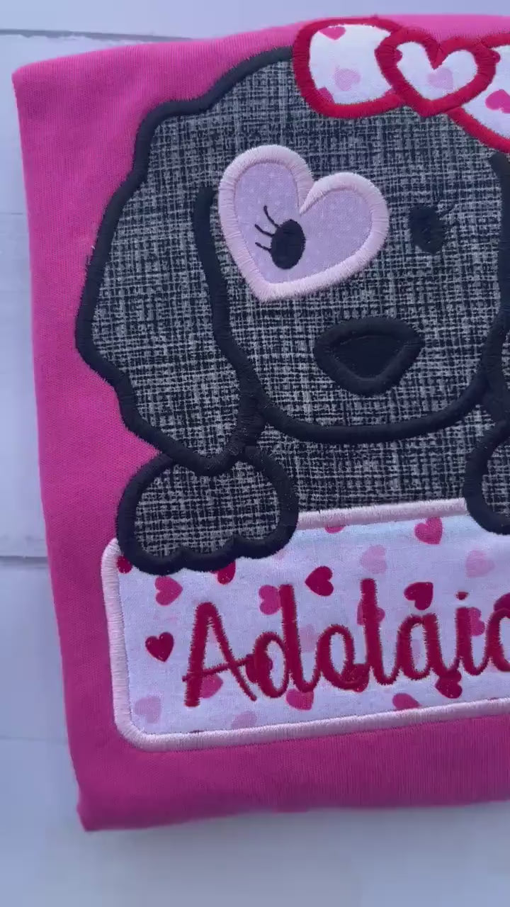 Personalized Valentine's Dog Applique Shirt