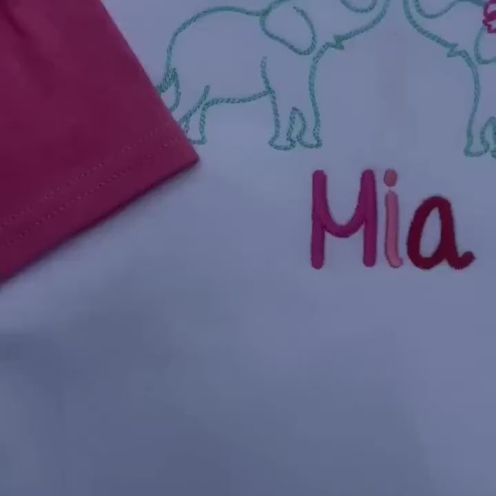 Girls Personalized Valentine Elephant Applique Shirt