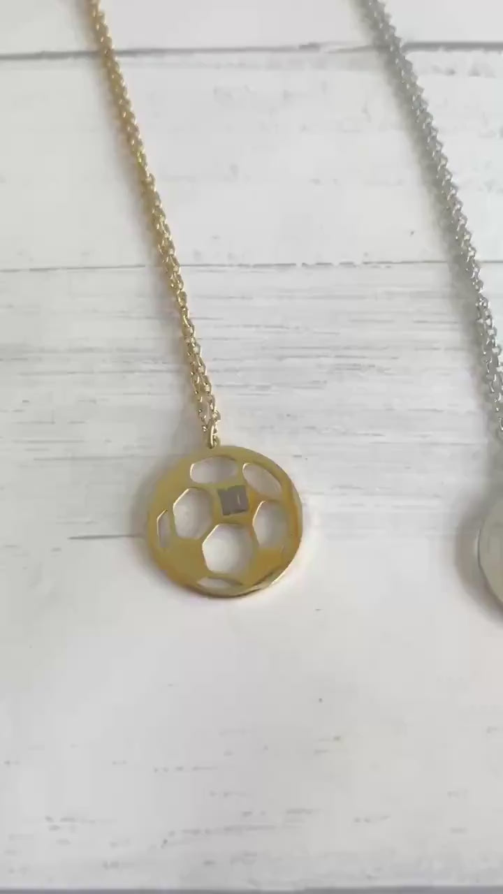 Soccer Necklace - Personalized Necklace - Metal Necklace - Gifts for Mom - Mothers Day Gift - Monogram Gift - Soccer Gift - Gift for Her