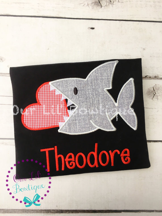 Personalized Valentine Shark Shirt