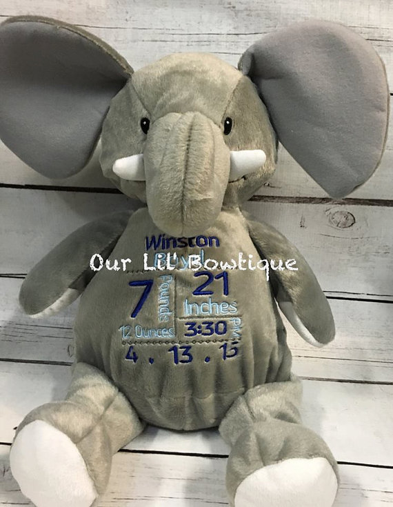 Elephant - Personalized Stuffed Animal - Personalized Animal - Personalized Elephant