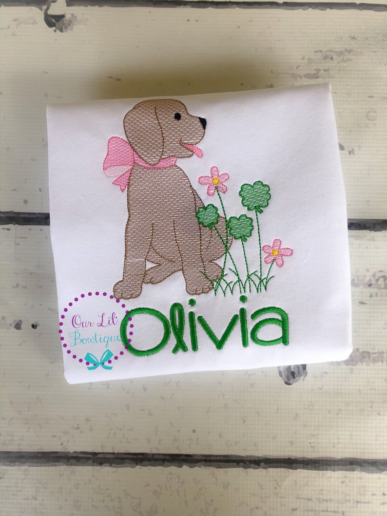 Labrador Dog With Shamrocks