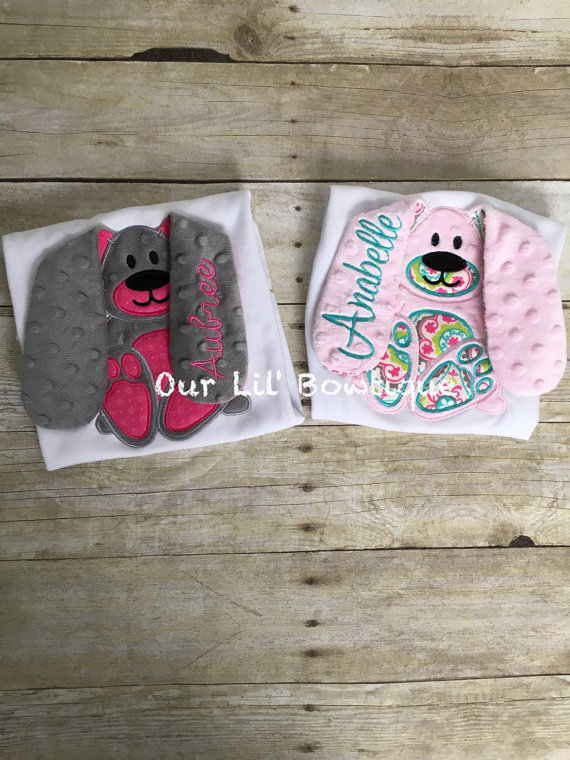 Easter Bunny Applique Shirt - Floppy Ear Bunny Shirt