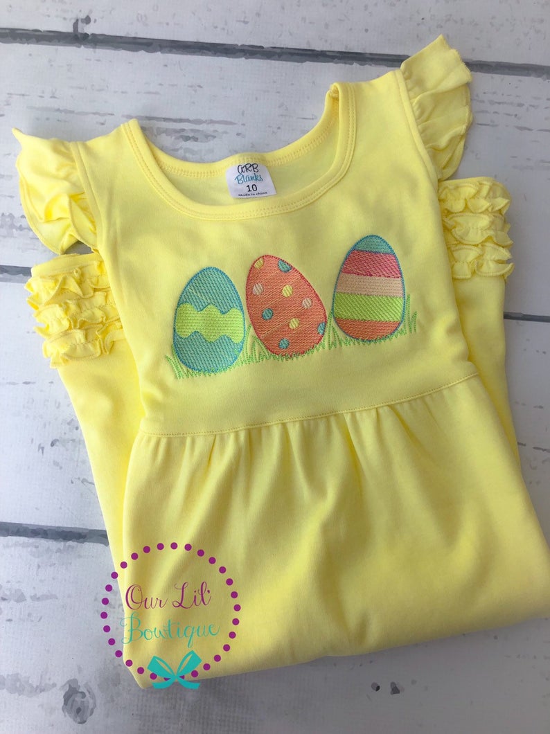 Easter Egg Dress - Girls Personalized Easter Dress