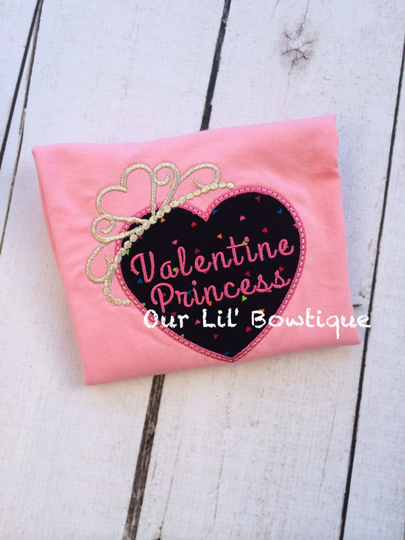 Valentine Princess Shirt - Personalized Valentine Shirt - Valentine Shirt - Girls Valentine