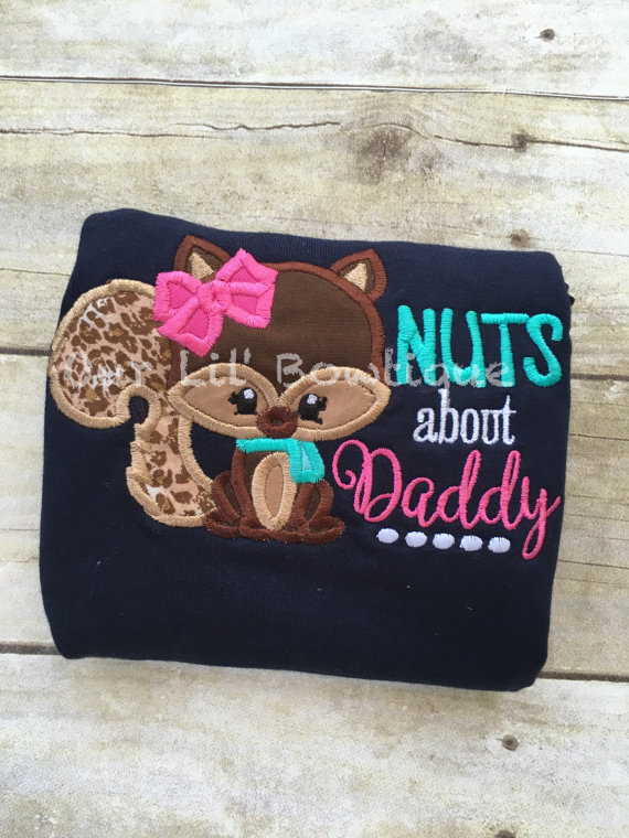 Nuts About Mommy - Nuts About Daddy - Mothers Day Shirt - Fathers Day Shirt -Bodysuit - Chipmunk - Woodland - Baby's First Mothers Day