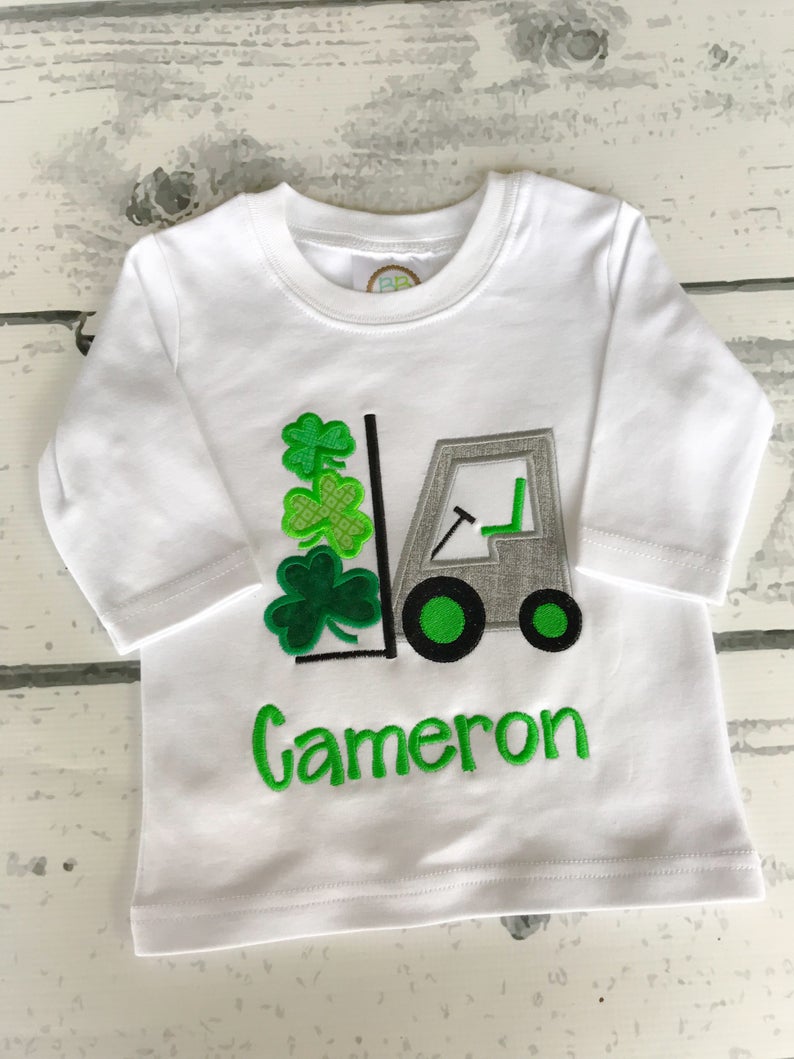 St Patricks Day Truck Shirt - Shamrock Forklift Shirt