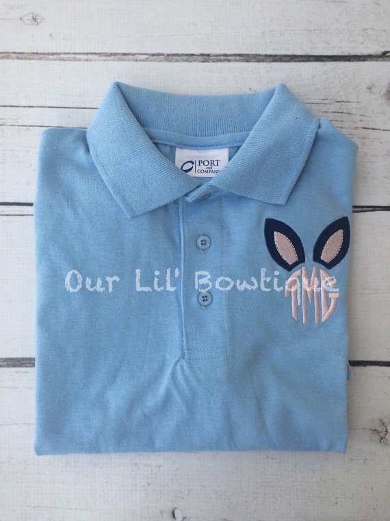 Monogram Easter Shirt - Boys Monogrammed Polo Shirt