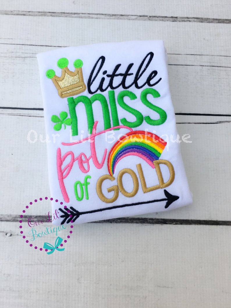 St Patricks Day Shirt - Little Miss Pot Of Gold Shirt