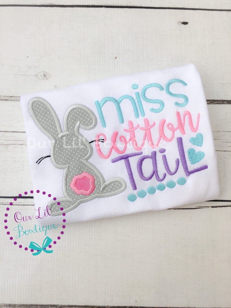 Little Miss Cotton Tail - Girls Personalized Easter Shirt