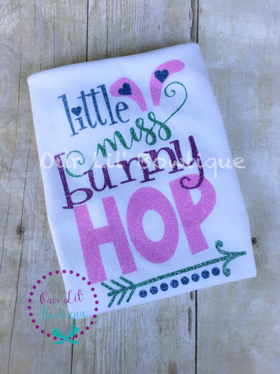 Little Miss Bunny Hop - Girls Easter Shirt