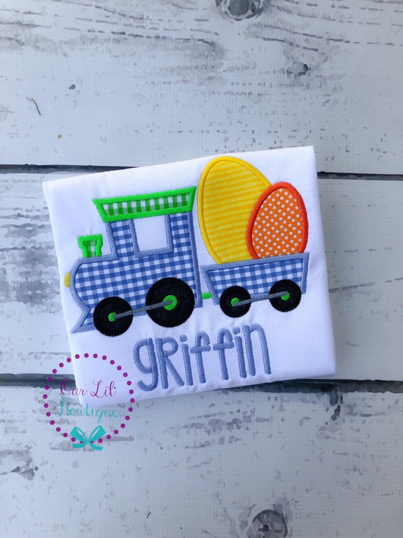 Easter Train Shirt - Boys Personalized Easter Shirt