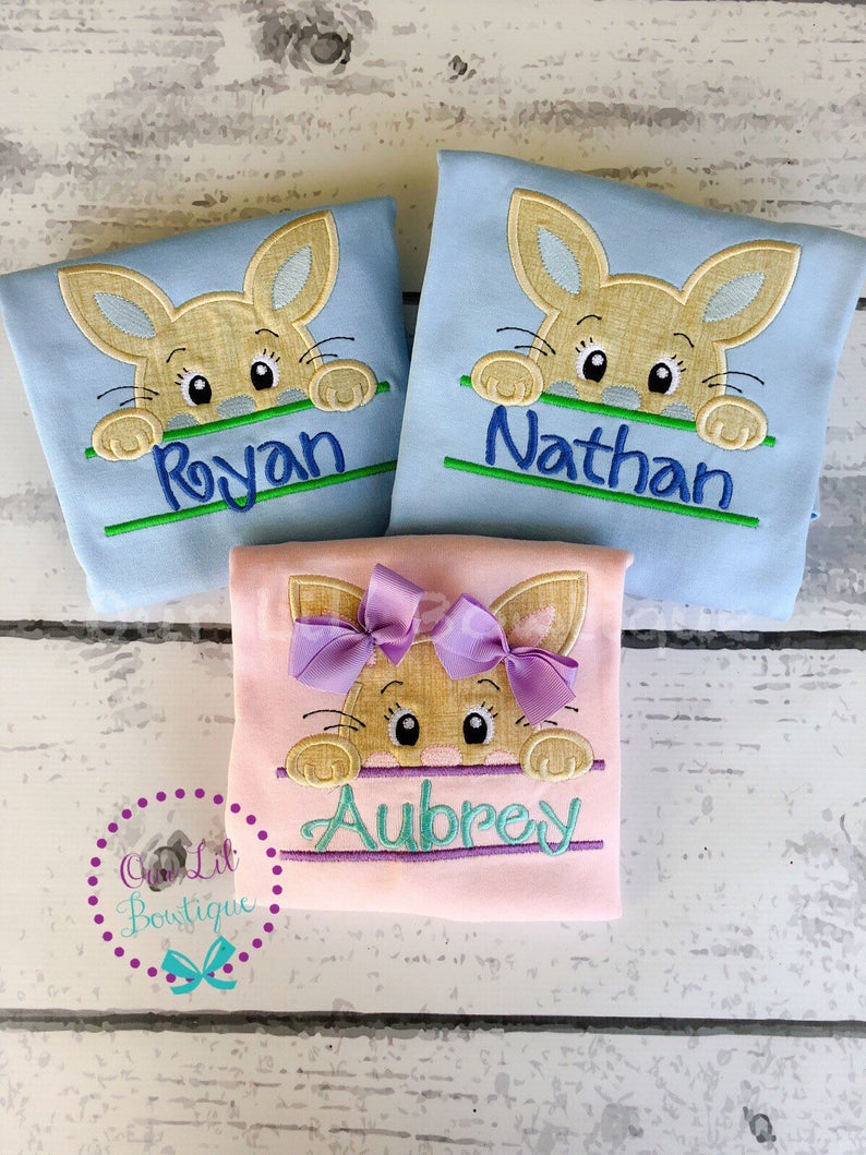 Split Bunny Personalized Easter Shirt