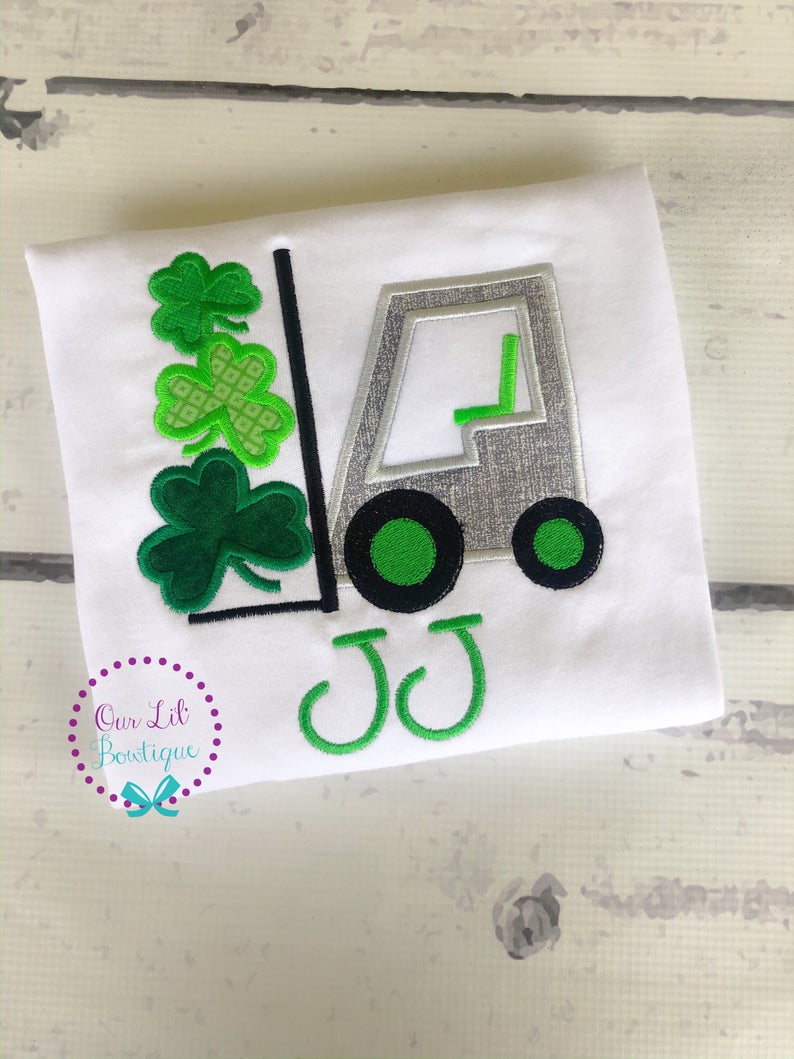 St Patricks Day Truck Shirt - Shamrock Forklift Shirt