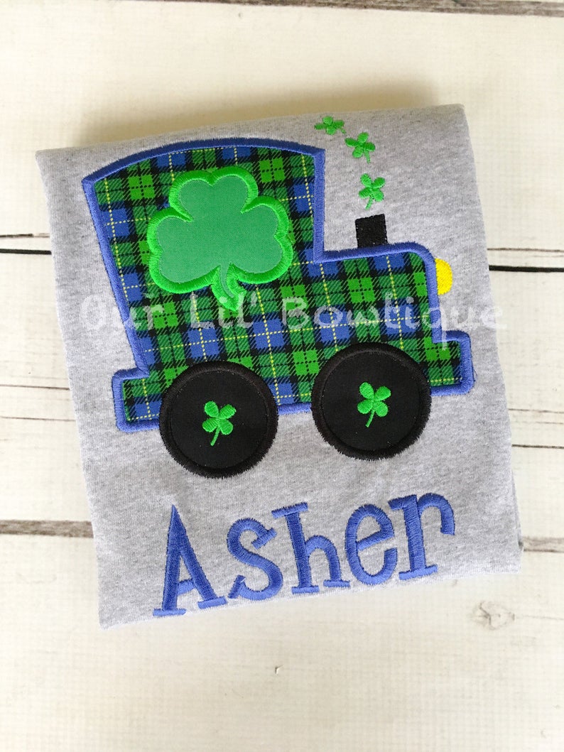 St Patricks Day Train Shirt - Personalized Shamrock Shirt