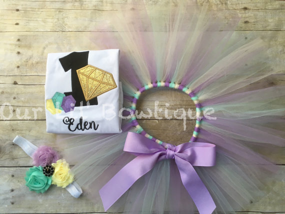 Bday Girl Gem Ruffle Shirt main image 0