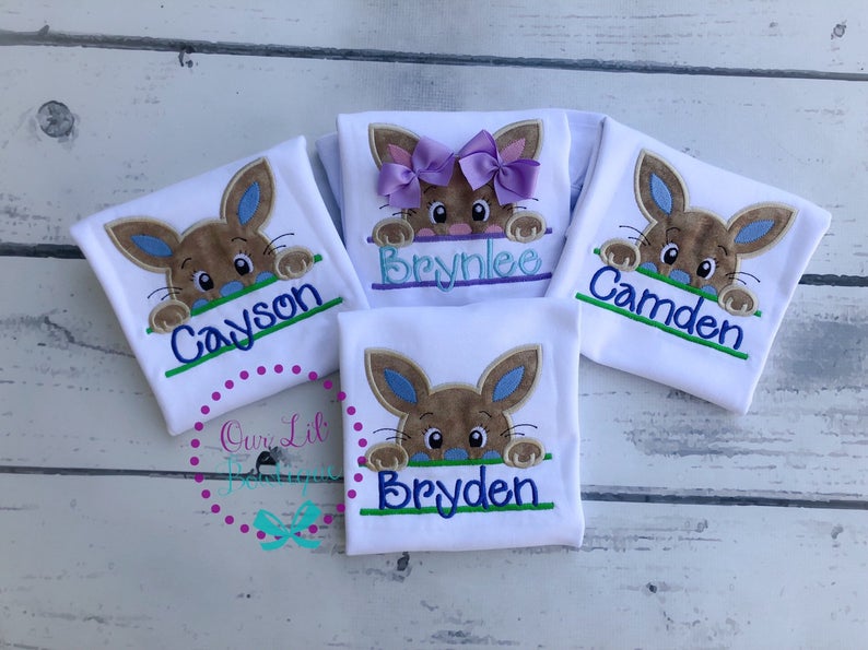 Split Bunny Personalized Easter Shirt