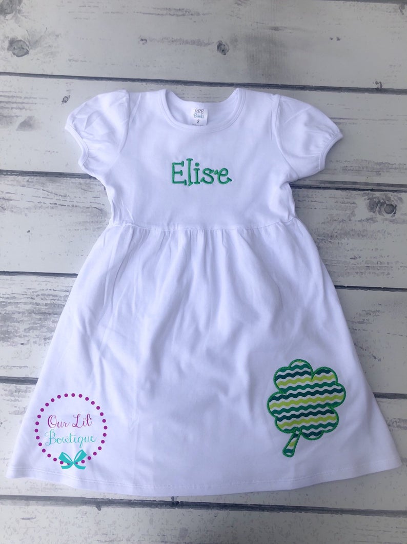 St Patricks Day Dress - Four Leaf Clover Dress