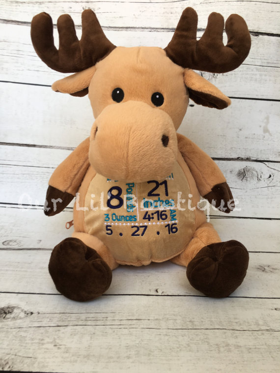 Moose - Personalized Stuffed Animal - Personalized Animal - Personalized Moose