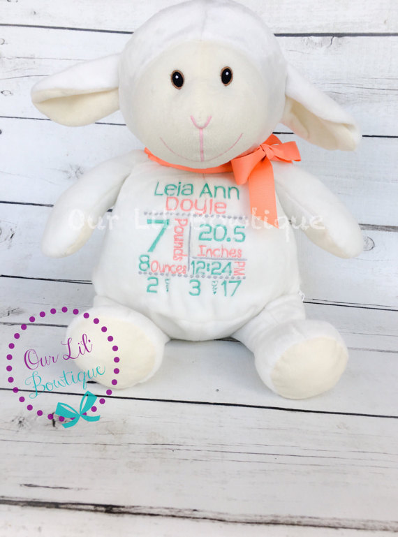 Lamb - Personalized Stuffed Animal - Personalized Animal - Personalized Lamb