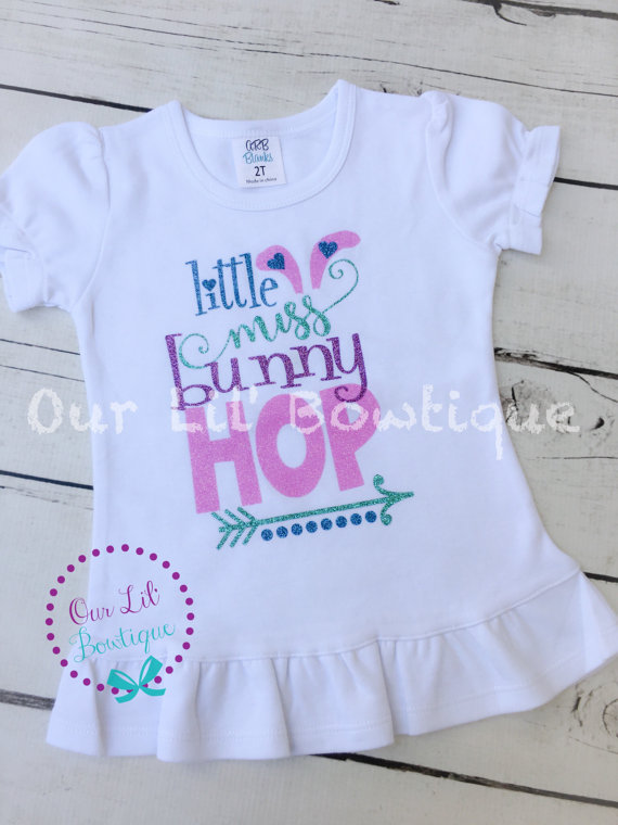 Little Miss Bunny Hop - Girls Easter Shirt