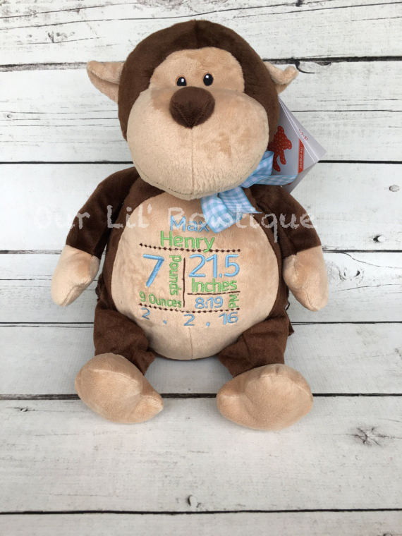 Monkey - Personalized Stuffed Animal - Personalized Animal - Personalized Monkey